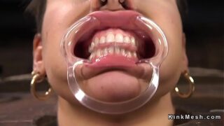 Hot babe Hogtied in chair gets whipped